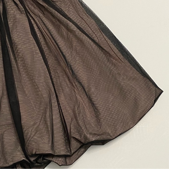 Women's Black Mesh Bubble Hem Babydoll Dress Y2K New Years‎ Party - Picture 10 of 11